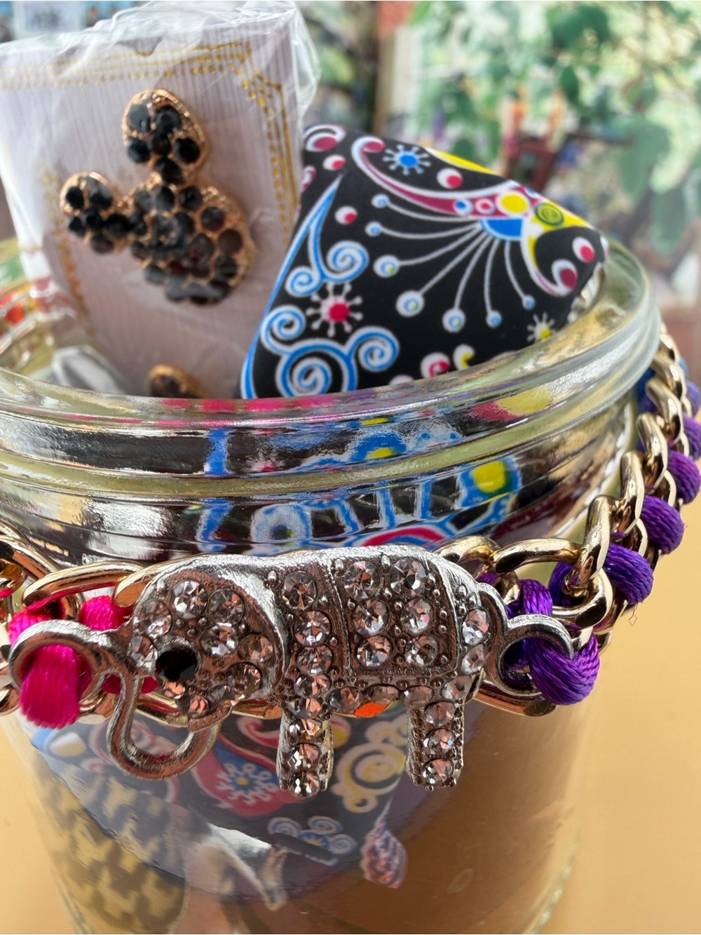 Mystery Jar Kids Sparkling Elephant Kids Bracelet -Mickey Mouse Earring